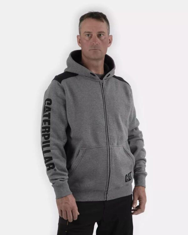 Sudadera Caterpillar con Capucha y Cremallera Completa con Panel de Logotipo para Hombre